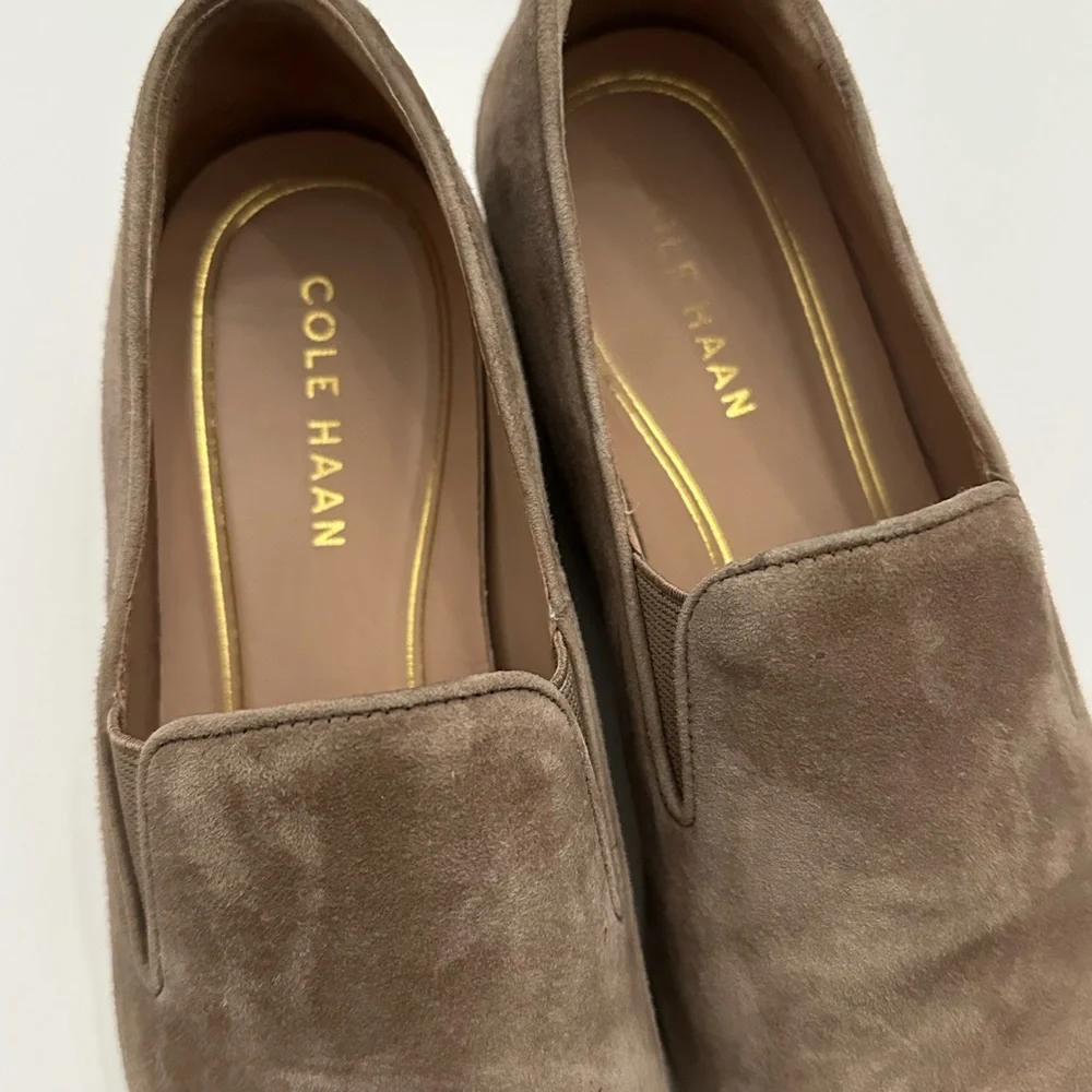 Cole Haan Women’s Taupe Suede Slip-Ons - Picture 2 of 4